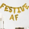 Gold Festive Af Balloon Bunting - 16" Foil<Party Delights Hot