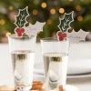 Party Delights Tableware<Gold Foiled Holly Drinks Topper (12Pk)