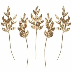 Gold Foliage Stems - 37Cm (5Pk)<Party Delights Outlet
