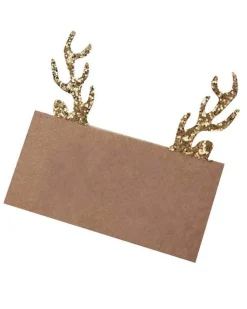 Party Delights Tableware<Gold Glitter Antler Kraft Place Cards (10Pk)