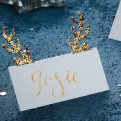 Party Delights Tableware<Gold Glitter Antler Place Cards (10Pk)