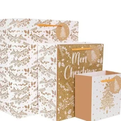 Party Delights Gift Wrapping<Gold Glitter Gift Bag Set (3Pk)