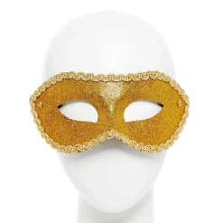 Gold Glitter Masquerade Mask<Party Delights Outlet