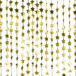 Party Delights Hanging Decorations<Gold Glitter Star Foil Backdrop Curtain - 2M