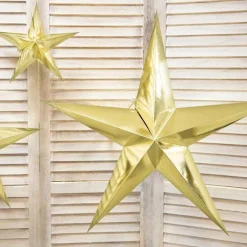 Party Delights Hanging Decorations<Gold Hanging Star - 70Cm