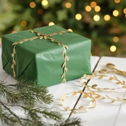 Party Delights Gift Wrapping<Gold Leaf Christmas Ribbon - 3M