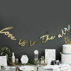 Gold Love Is In The Air Letter Banner - 2M<Party Delights