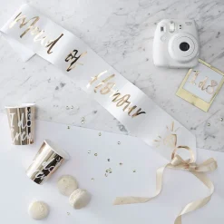 Gold Maid Of Honour Paper Sash<Party Delights Discount