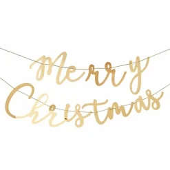 Gold Merry Christmas Acrylic Banner - 1.5M<Party Delights Hot