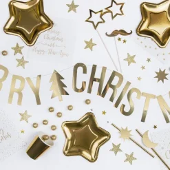 Gold Merry Christmas Banner - 1.5M<Party Delights