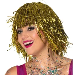 Gold Tinsel Wig<Party Delights Online