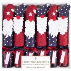 Party Delights Christmas Crackers<Gonk Premium Crackers & Name Tags (6Pk)