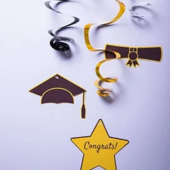 Graduation Swirl Decorations (3Pk)<Party Delights Sale
