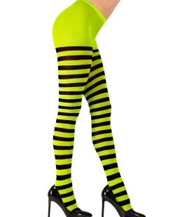 Women's Party Delights Women's<Green & Black Tights - Adult One Size