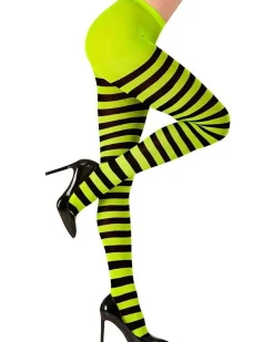 Women's Party Delights Women's<Green & Black Tights - Adult One Size