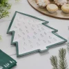 Party Delights Tableware<Green & White Tree Print Paper Plates - 30Cm (8Pk)