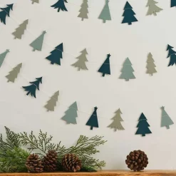 Party Delights Hanging Decorations<Green Christmas Trees Paper Garland - 5M