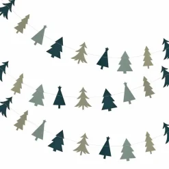 Party Delights Hanging Decorations<Green Christmas Trees Paper Garland - 5M