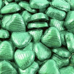 Green Foil Chocolate Hearts - 1Kg<Party Delights