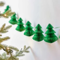 Party Delights Hanging Decorations<Green Honeycomb Trees Paper Garland - 2M