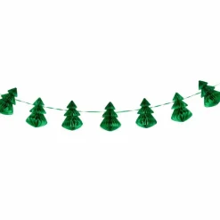 Party Delights Hanging Decorations<Green Honeycomb Trees Paper Garland - 2M