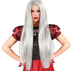 Party Delights Costume Accessories<Grey Long Wig
