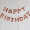 Happy Birthday Rose Gold Fringe Bunting<Party Delights Discount