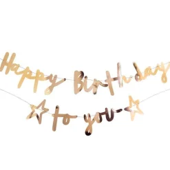 Happy Birthday To You Gold Paper Banner - 2M<Party Delights Best