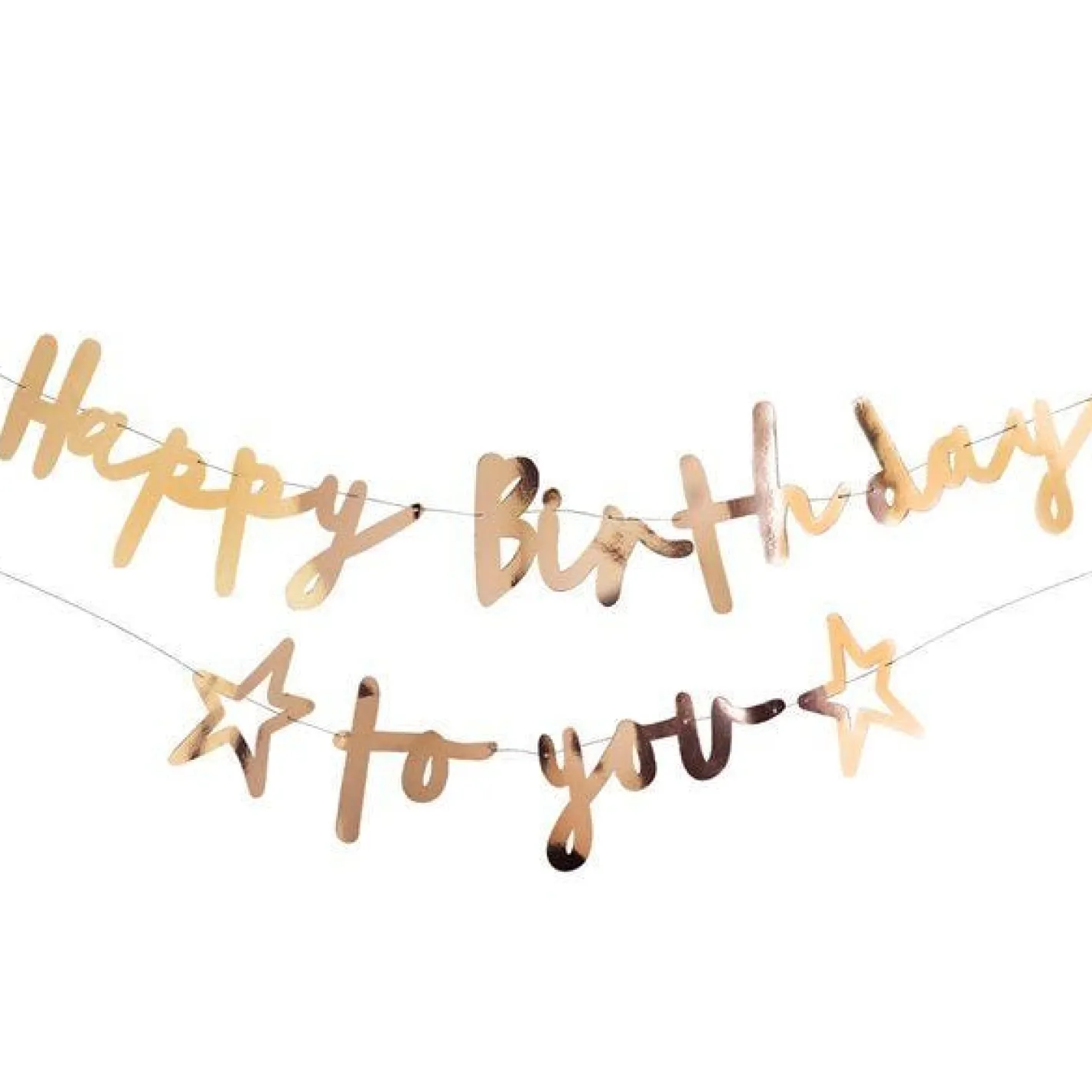 Happy Birthday To You Gold Paper Banner - 2M<Party Delights Best