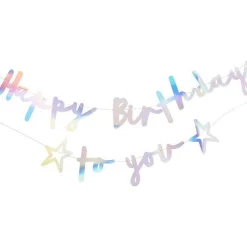 Happy Birthday To You Iridescent Paper Banner - 2M<Party Delights New
