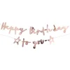 Happy Birthday To You Rose Gold Paper Banner - 2M<Party Delights Outlet