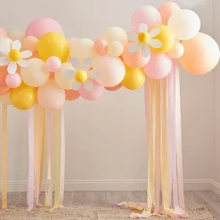 Happy Easter Spring Daisy Balloon Arch - 70 Balloons<Party Delights Sale