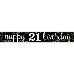 Happy 21St Birthday Paper Banners - 1M (3Pk)<Party Delights New