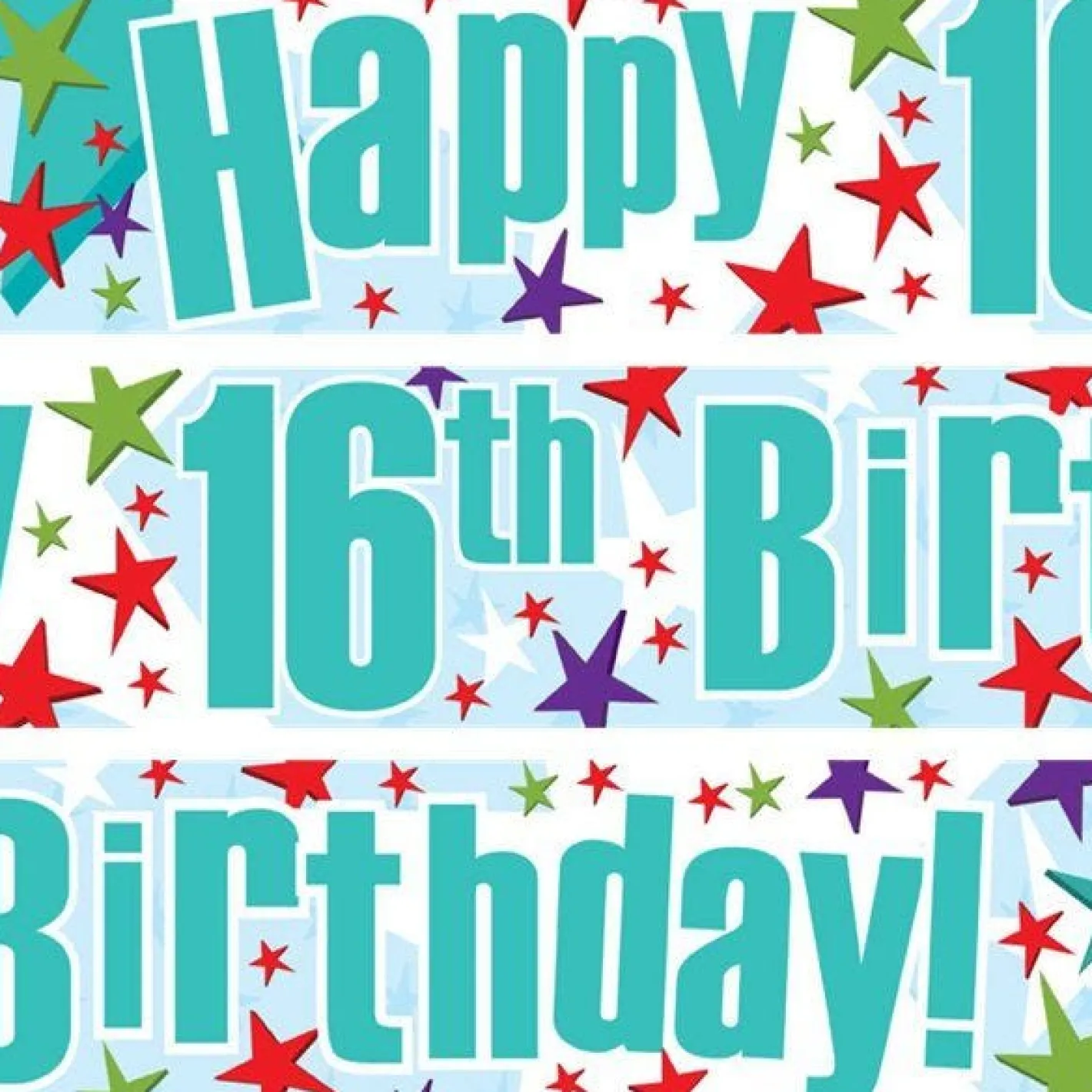 Happy 16Th Birthday Paper Banners - 1M (3Pk)<Party Delights Outlet