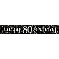 Happy 80Th Birthday Paper Banners - 1M (3Pk)<Party Delights Hot
