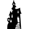 Party Delights Cut Outs & Scene Setters<Haunted House Silhouette Cardboard Cutout - 98Cm X 46Cm