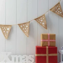 Party Delights Hanging Decorations<Hessian Festive Star Bunting - 2.25M