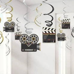 Hollywood Hanging Swirls Decoration - 60Cm (12Pk)<Party Delights Best