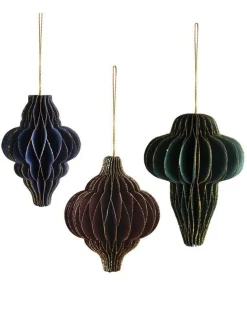 Party Delights Hanging Decorations<Honeycomb Glitter Edged Paper Tree Decorations (3Pk)