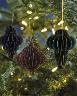 Party Delights Hanging Decorations<Honeycomb Glitter Edged Paper Tree Decorations (3Pk)
