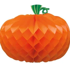 Party Delights Hanging Decorations<Honeycomb Pumpkin Decoration - 27Cm