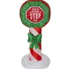 Party Delights Outdoor Decorations<Inflatable Light Up Santa Stop Here Sign - 1.2M