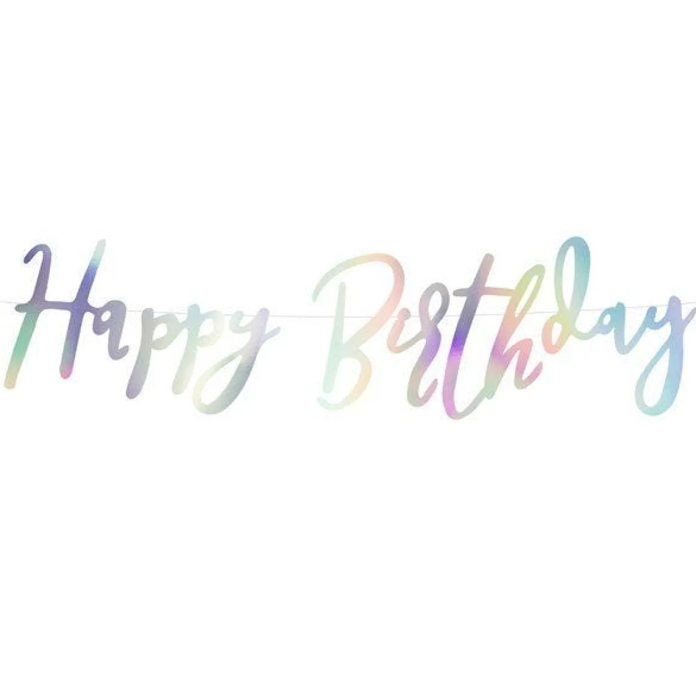 Iridescent 'Happy Birthday' Paper Letter Banner - 62Cm<Party Delights