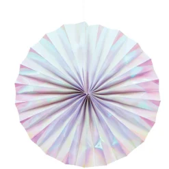 Iridescent Paper Fan Decorations - 30Cm (2Pk)<Party Delights Discount