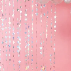 Iridescent Star Curtain Backdrop - 2.2M X 1.2M<Party Delights Online