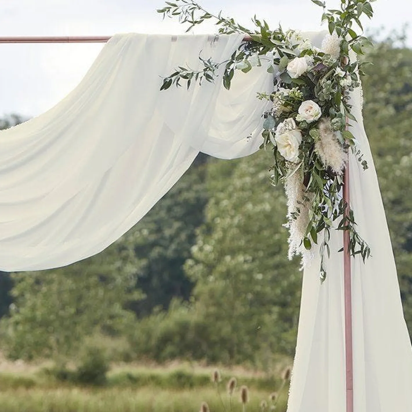 Ivory Draping Voile Backdrop - 6M X 2.5M<Party Delights Hot