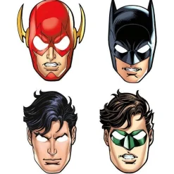 Justice League Card Masks (8Pk)<Party Delights Best