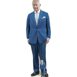 King Charles Blue Suit Cardboard Cutout - 179Cm X 56Cm<Party Delights New