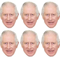 King Charles Iii Card Masks (6Pk)<Party Delights Outlet