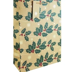 Party Delights Gift Wrapping<Kraft Holly Exta Large Gift Bag - 45.5Cm X 33Cm